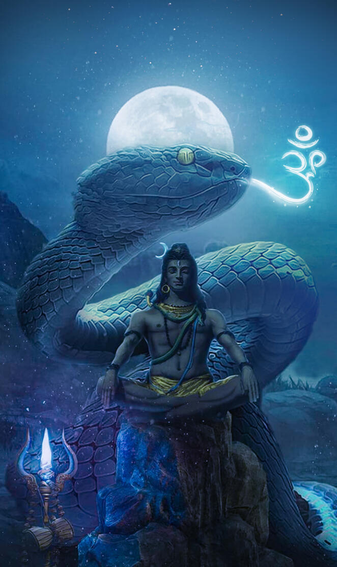 Shiva with snake 
