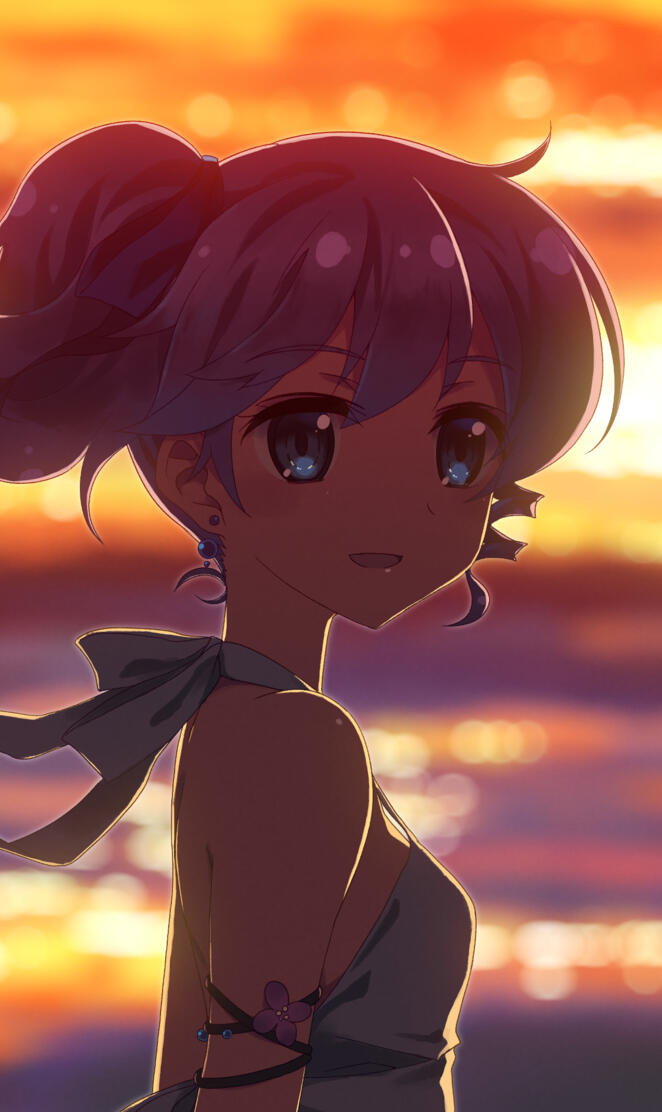 Anime-girl-sunset