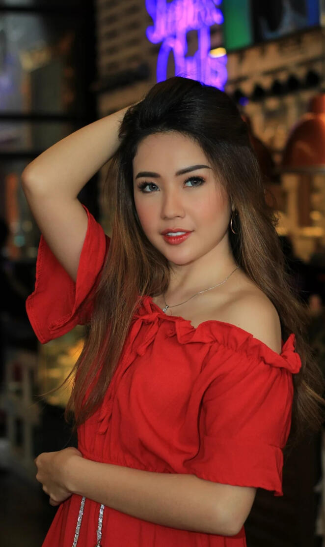 Asian in red