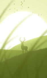 Minimal Deer Sunset