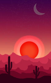 Desert couche soleil
