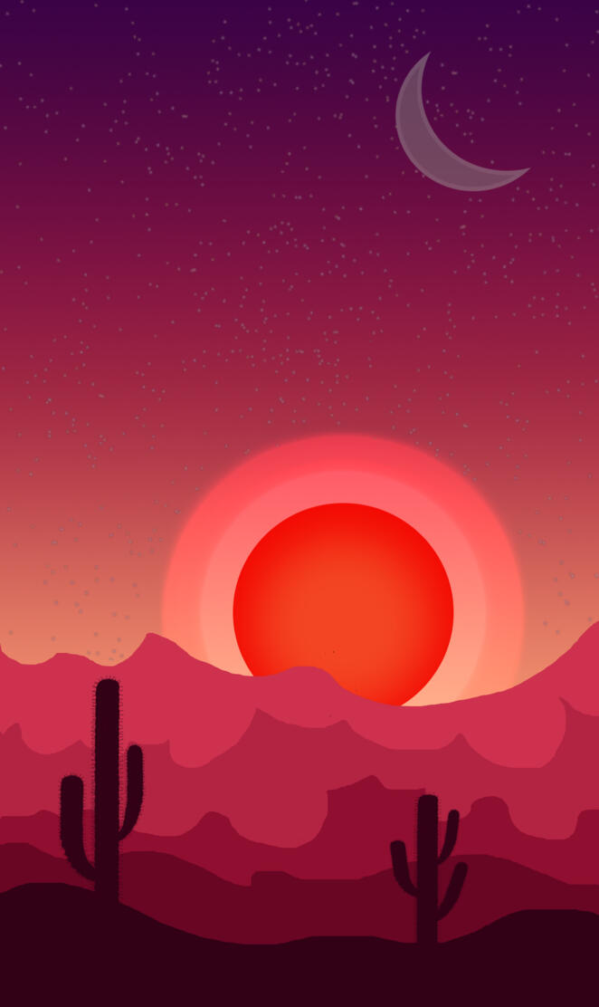 Desert couche soleil