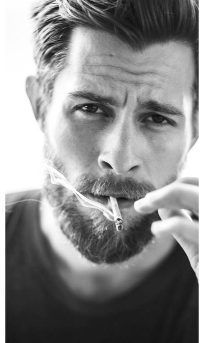 Smoking beard men