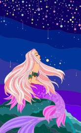Mermaid below stars 