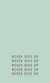 Never give up