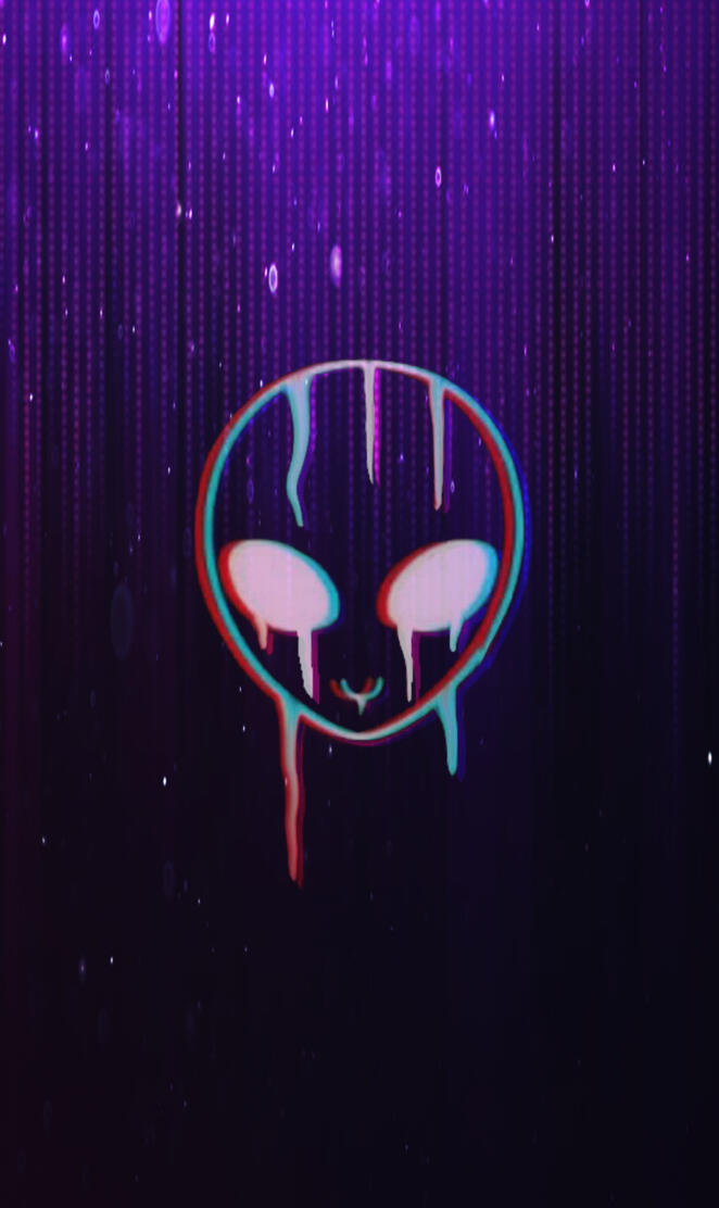3D Glitch Alien Logo