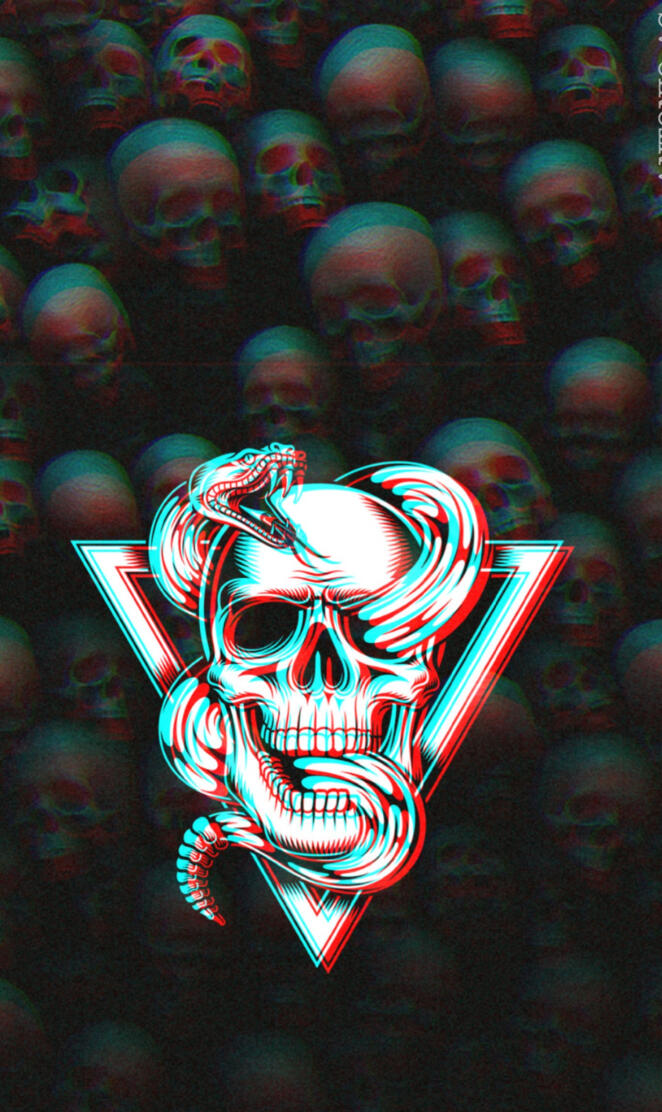 CRANEO CON SERPIENTE