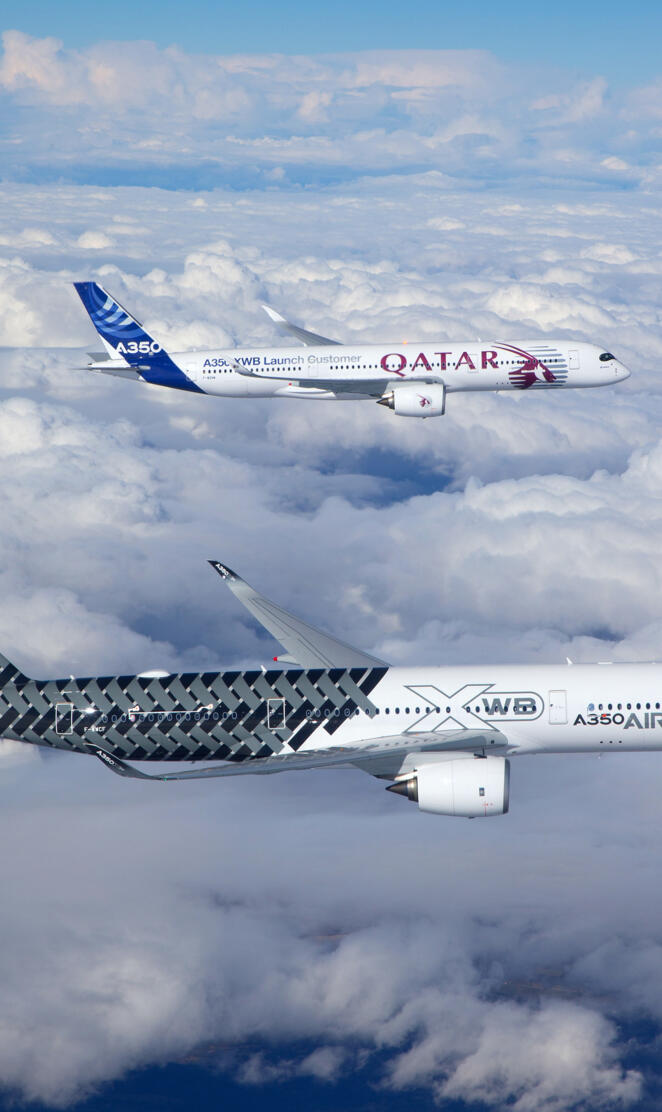 Airbus 350in the sky