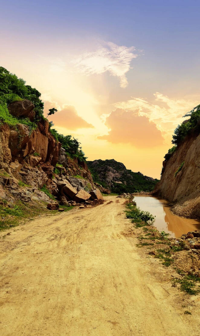 Mountains and sunset