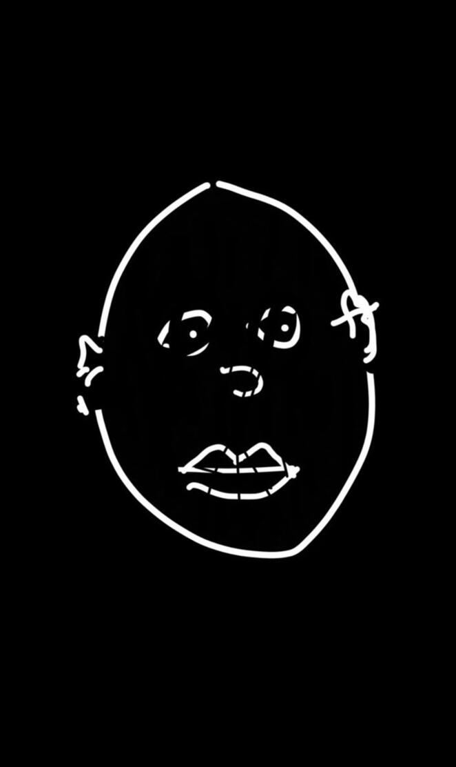 black and white face