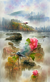 Dragonfly over Water