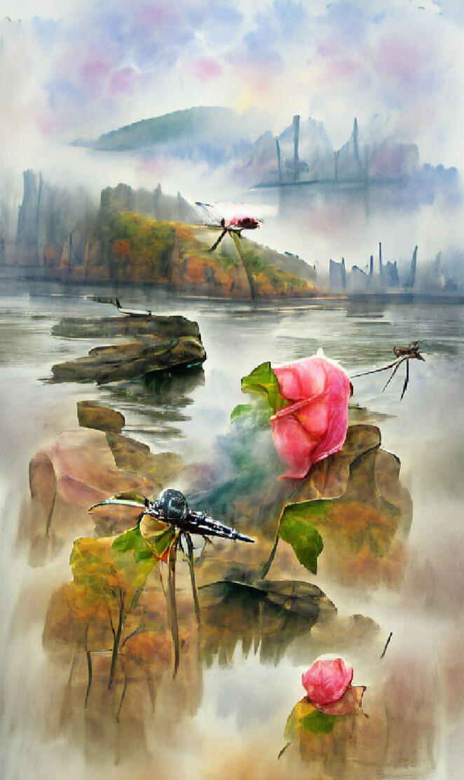 Dragonfly over Water