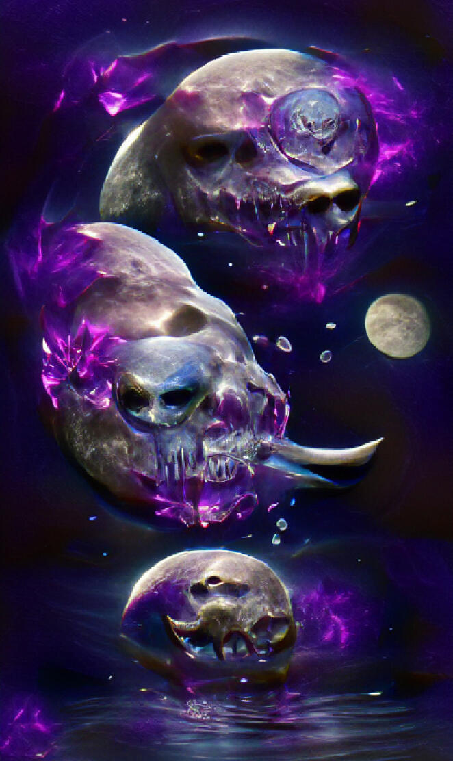 Purple Moon Skull 