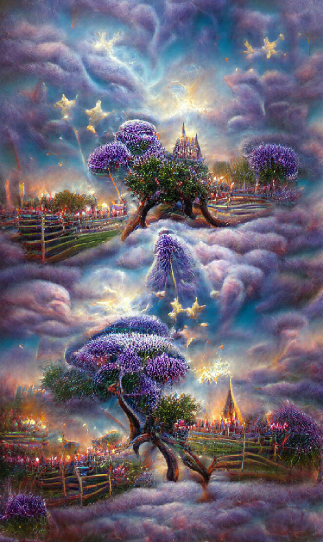 Tree and Lavendar