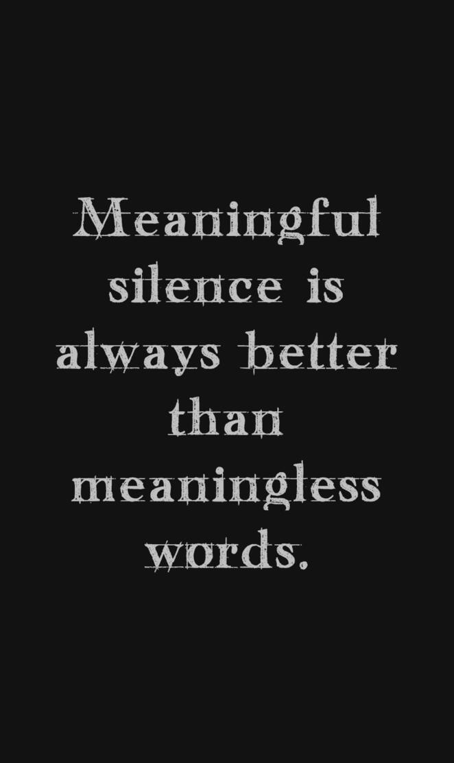 meaningful silence