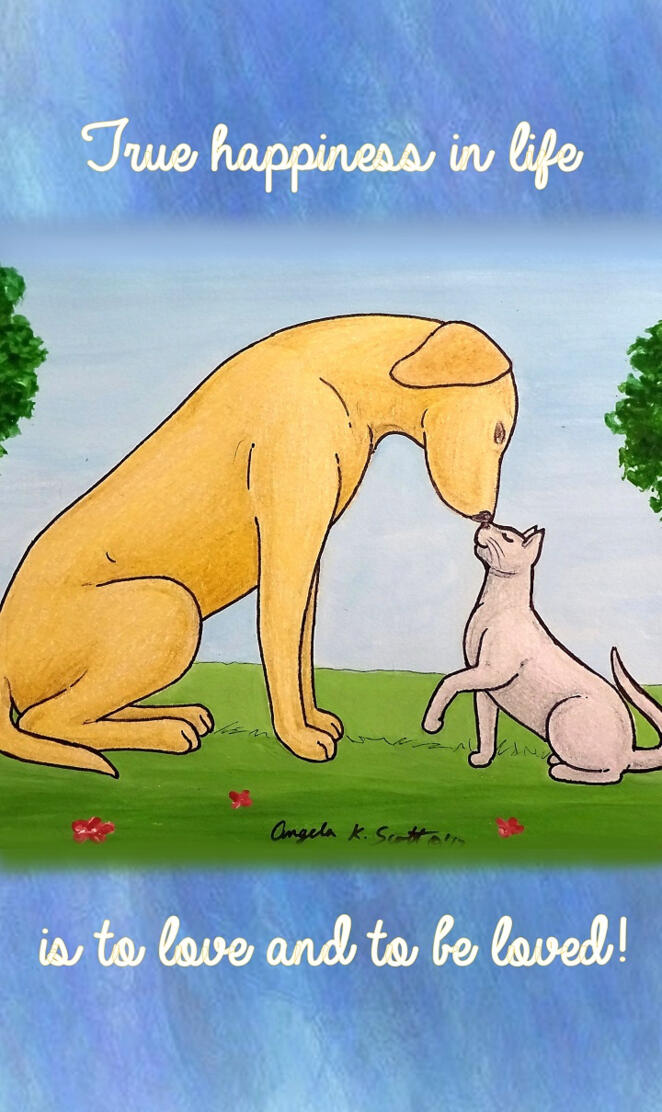 Dog Cat LOVE art