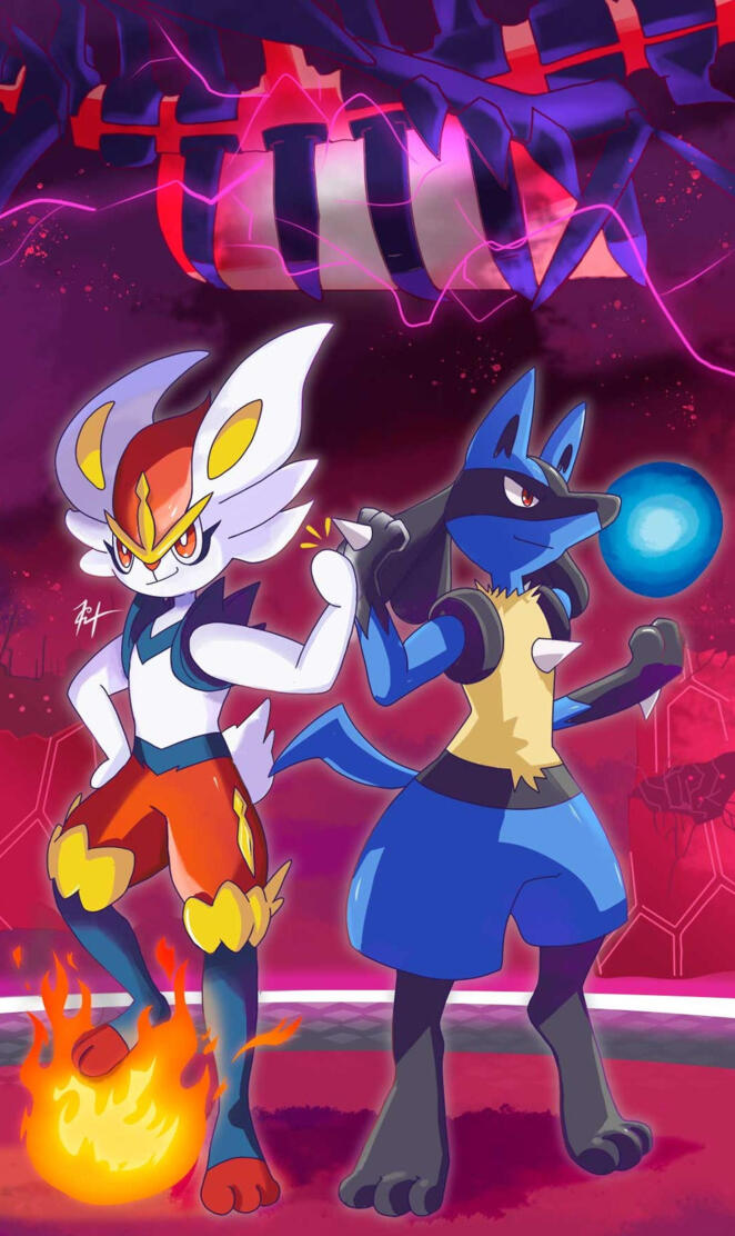 Cinderace and Lucario!