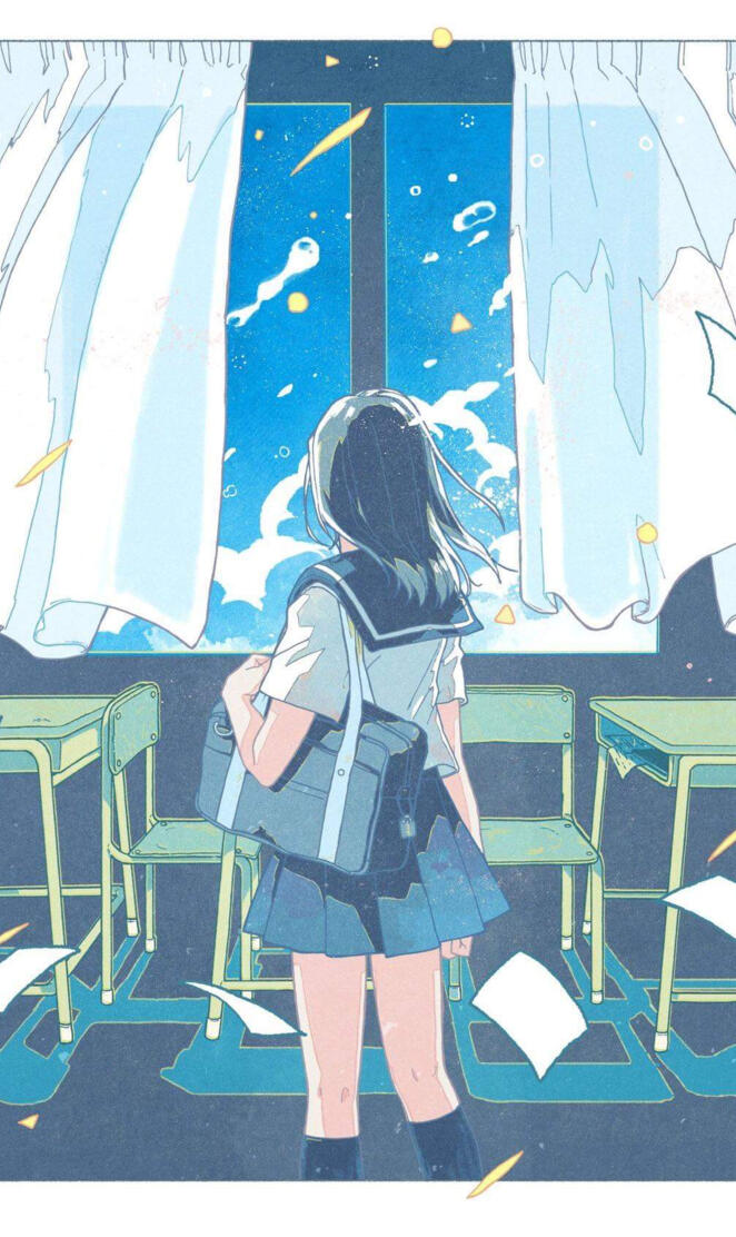 anime school scenery