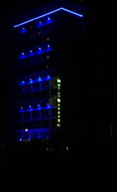 Blue led Building 