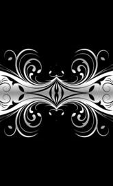 black silver floral 3d