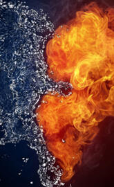 Fire and water heart