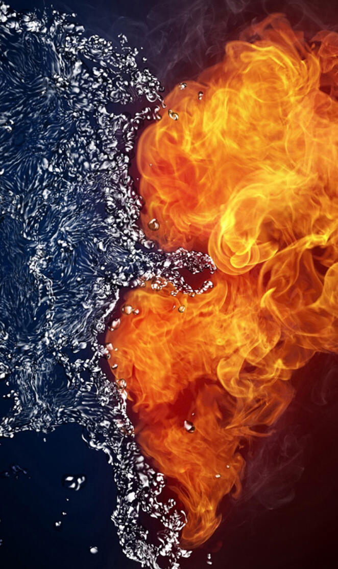 Fire and water heart