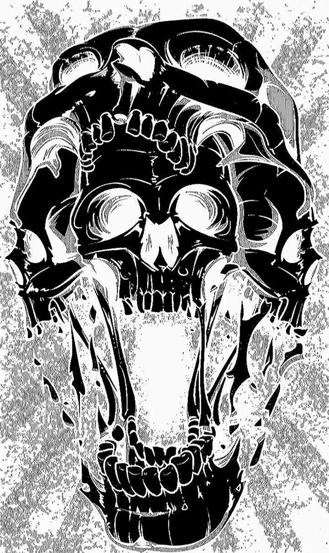 white trio of skulls