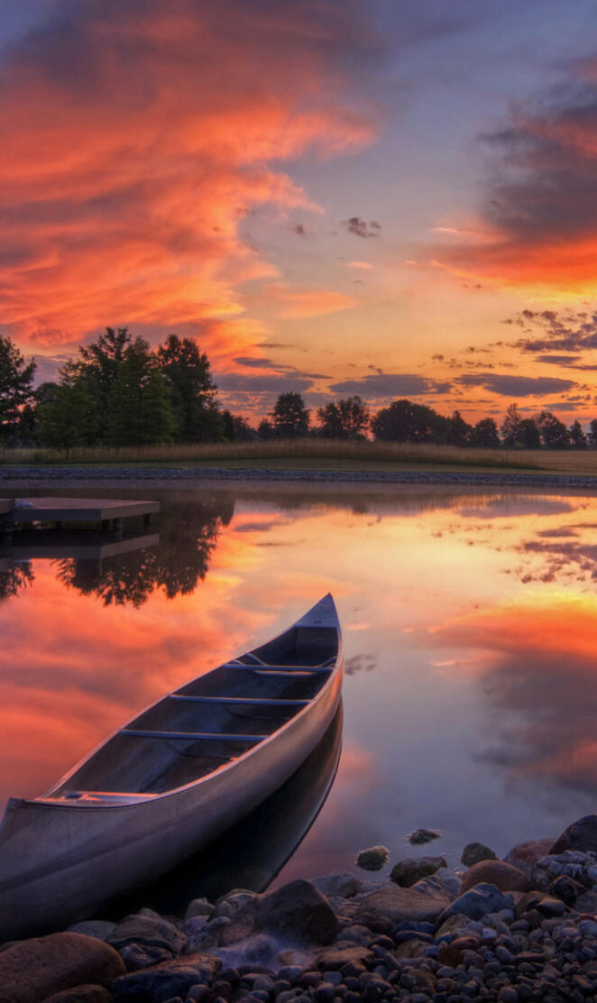 Canoe At Sunset