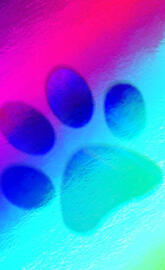 Neon Blue Paw Print
