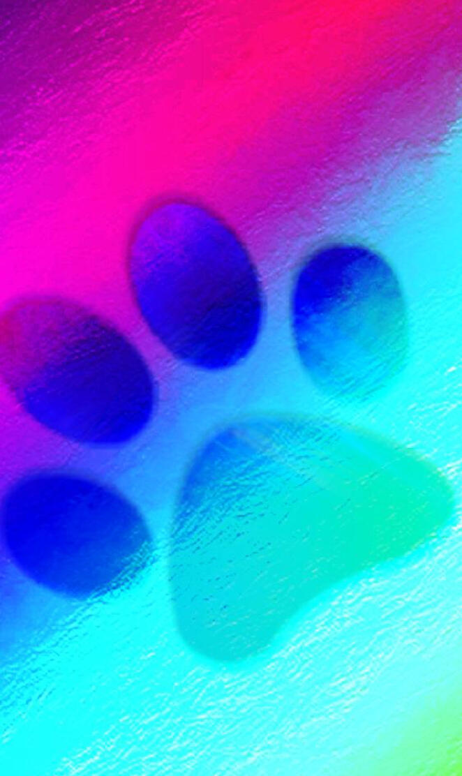 Neon Blue Paw Print