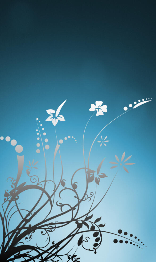 Abstract blue floral