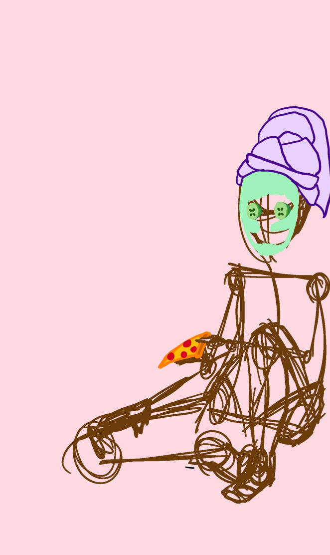 Self care with pizza