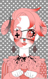 One eye clown girl