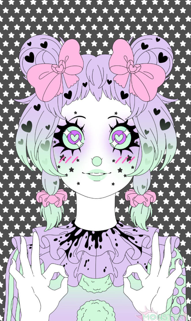 Purple clown girl