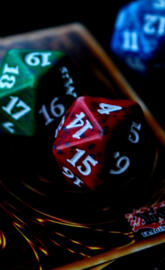 Yugioh card and dice