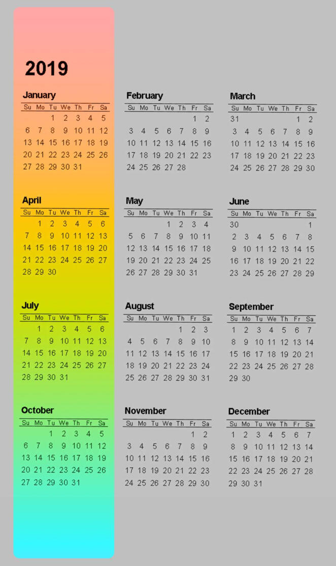 Calendario 2019