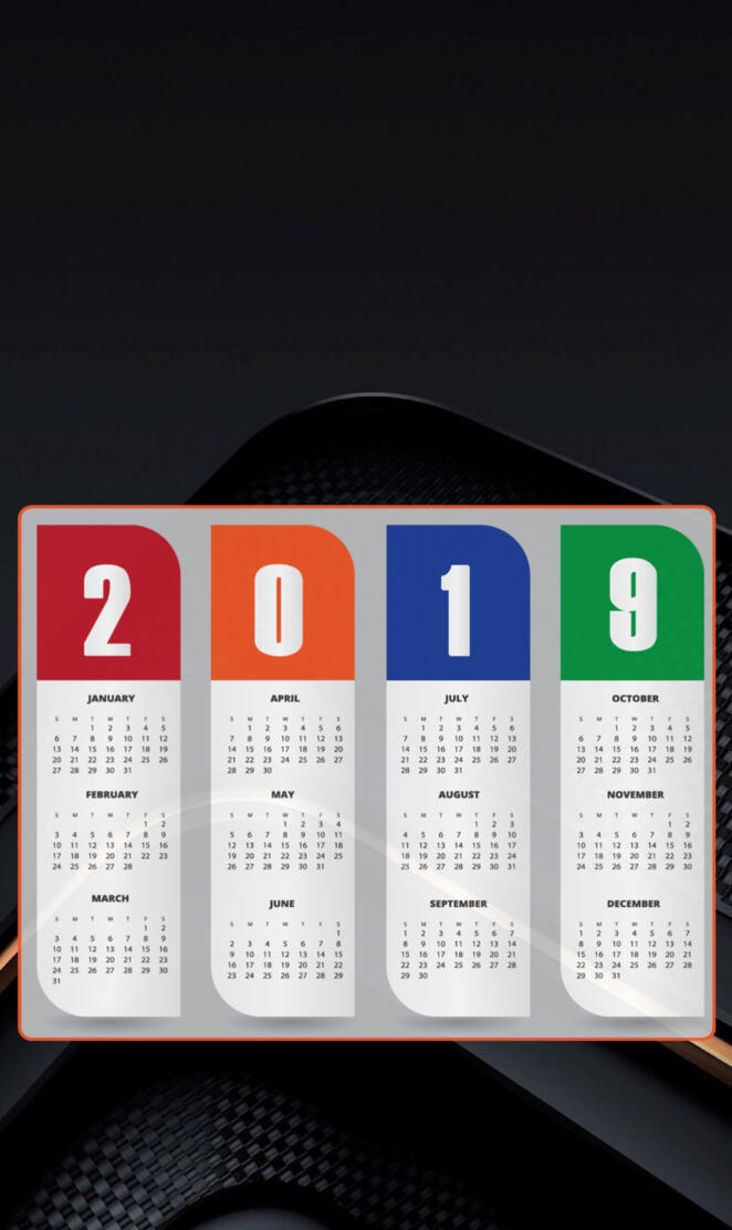 2019 calendar