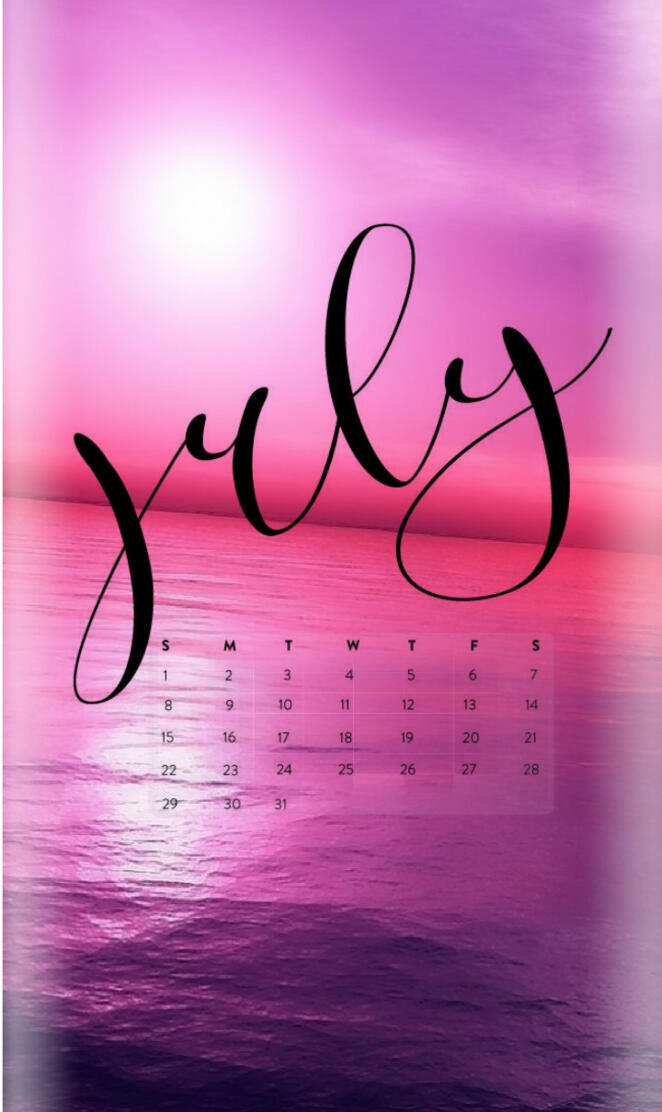 July calendar 2018