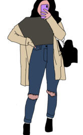 Female mirror selfie