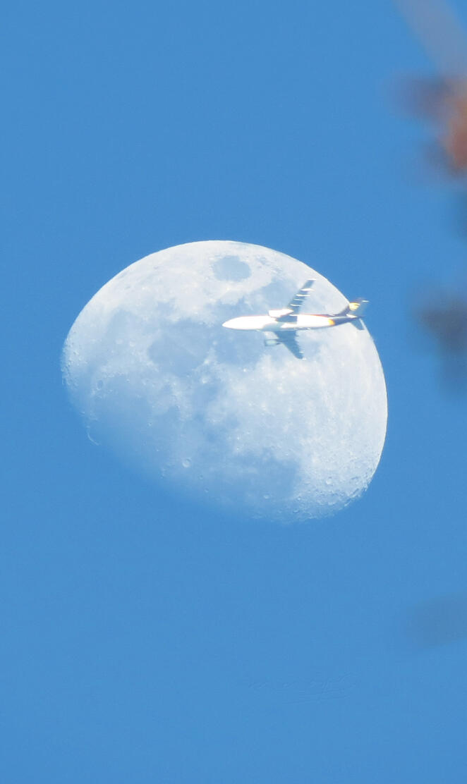 Moon and plane