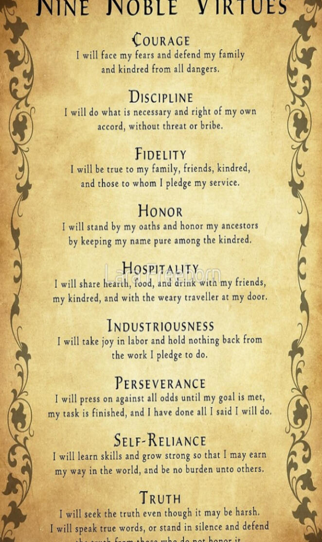 Nine noble virtues