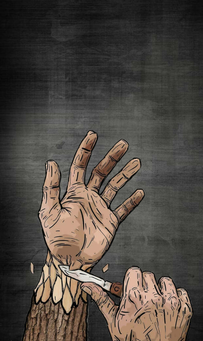 Wood hand