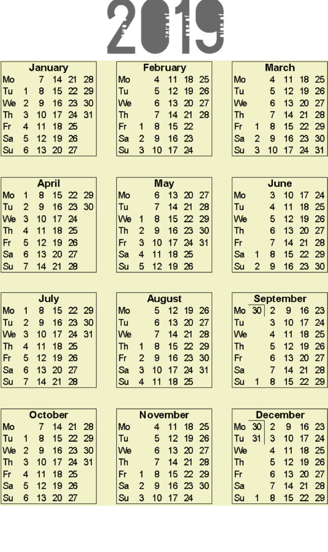 Calendar 2019 v4