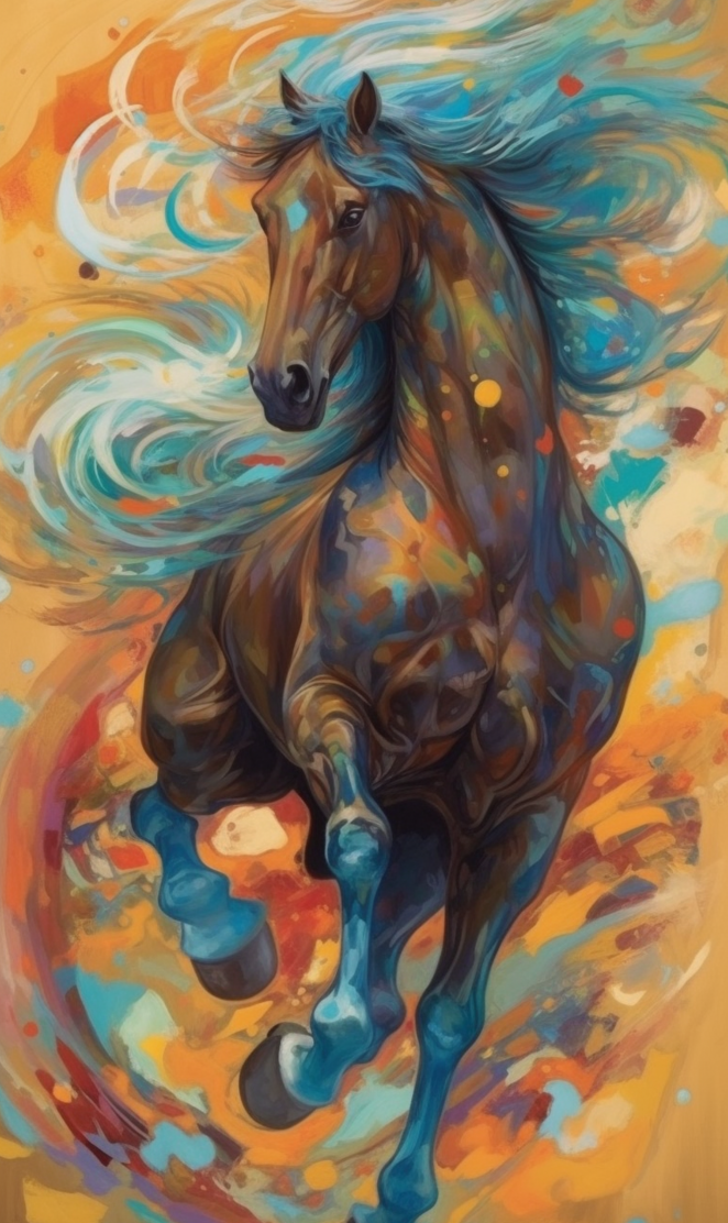 H`orse painting wallpaper
