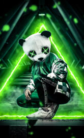 Panda Neon Green