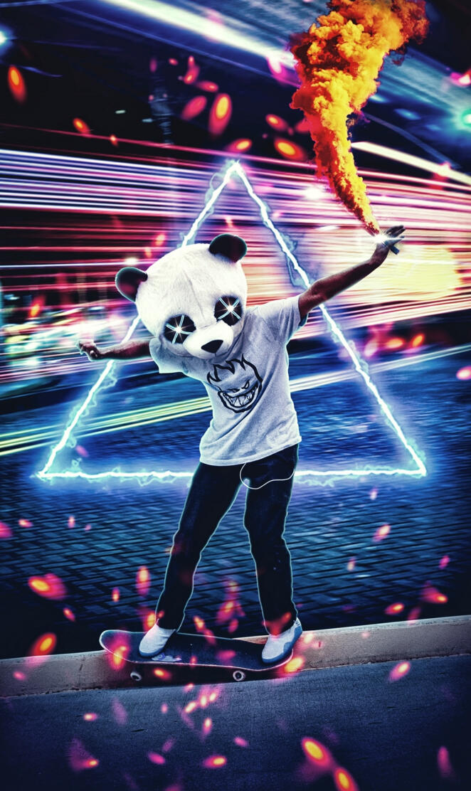 Panda Neon Skate