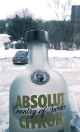 Vodka on snow