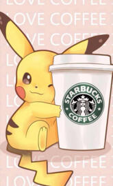 Pikachu and coffee