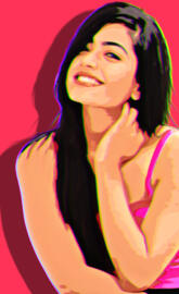 Rashmika vector art