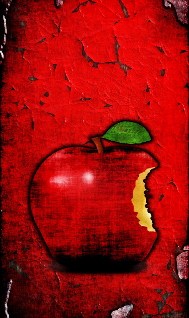 Grungy Red Apple